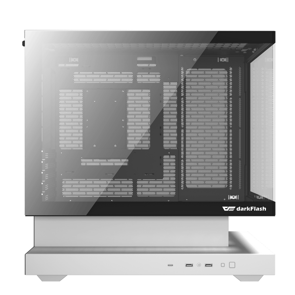 DARKFLASH FLOATRON F1 M-ATX PC Case - White (WITH 6 ARGB FAN) | علبة كمبيوتر DARKFLASH FLOATRON F1 M-ATX - بيضاء (مع 6 مراوح ARGB)