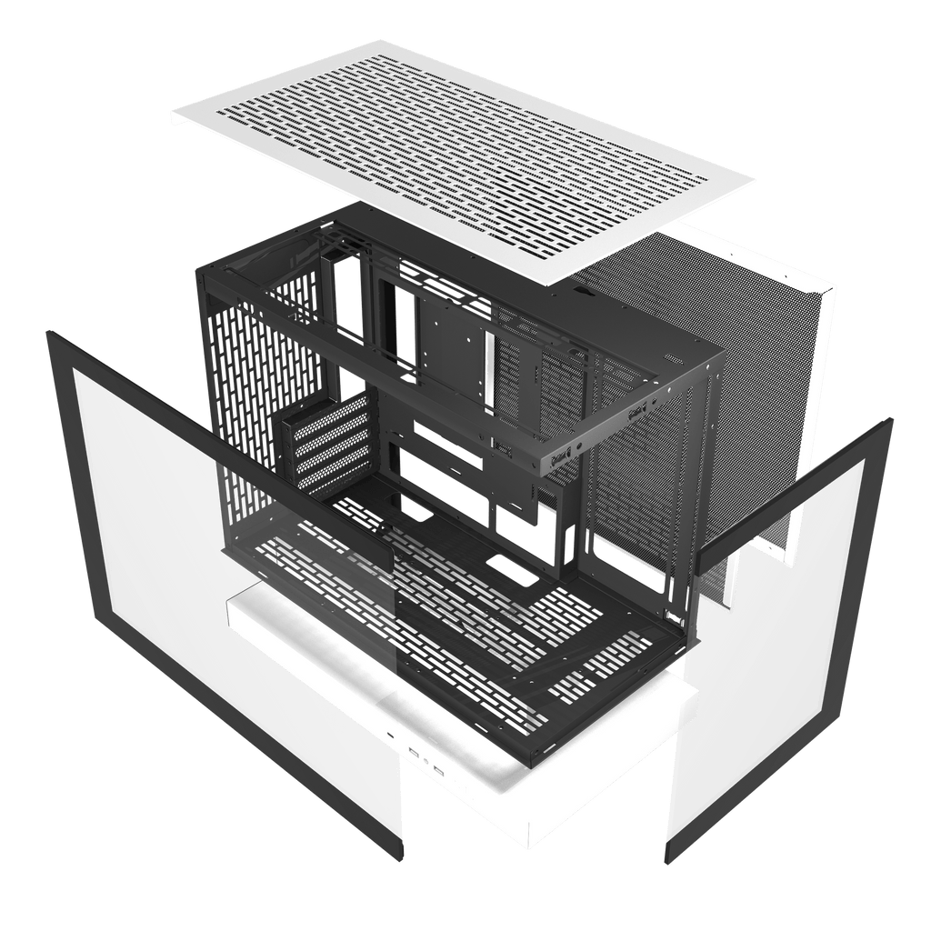 DARKFLASH FLOATRON F1 M-ATX PC Case - White (WITH 6 ARGB FAN) | علبة كمبيوتر DARKFLASH FLOATRON F1 M-ATX - بيضاء (مع 6 مراوح ARGB)