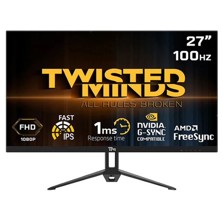 شاشة ألعاب Twisted Minds TM27FHD100IPS مقاس 27 بوصة FHD IPS و100 هرتز و1 مللي ثانية للألعاب - أسود / Twisted Minds TM27FHD100IPS 27