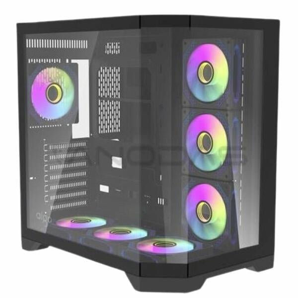 DarkFlash Aigo FT418 Pro Mid Tower Case  - Black (with 7 ARGB Fans) | علبة DarkFlash Aigo FT418 Pro متوسطة الحجم - سوداء (مع 7 مراوح ARGB)