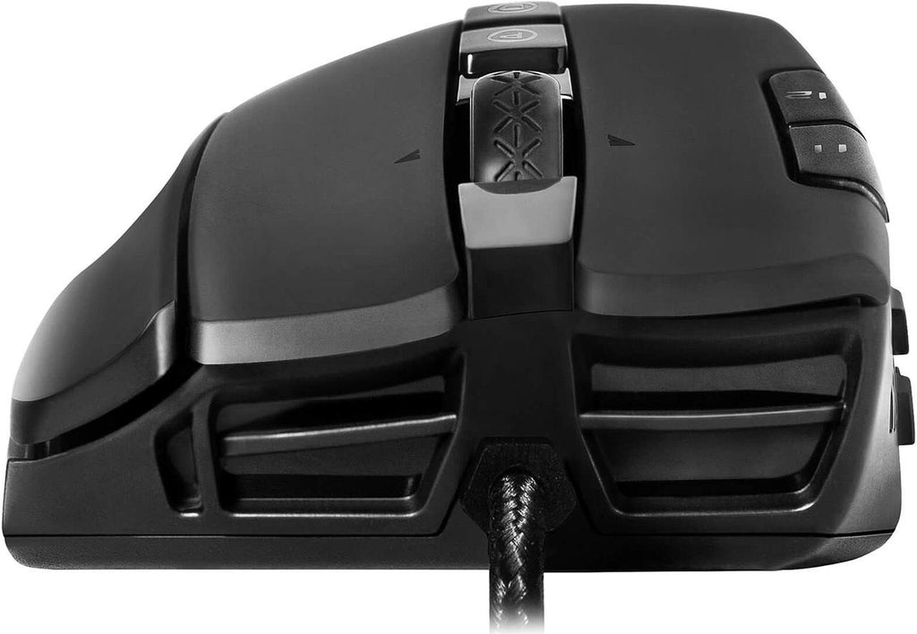 EVGA X15 MMO Gaming Mouse, 8k, Wired, Black, Customizable, 16,000 DPI, 5 Profiles, 20 Buttons. ماوس ألعاب EVGA X15 MMO، 8 كيلو، سلكي، أسود، قابل للتخصيص، 16000 نقطة في البوصة، 5 ملفات تعريف، 20 زرًا.