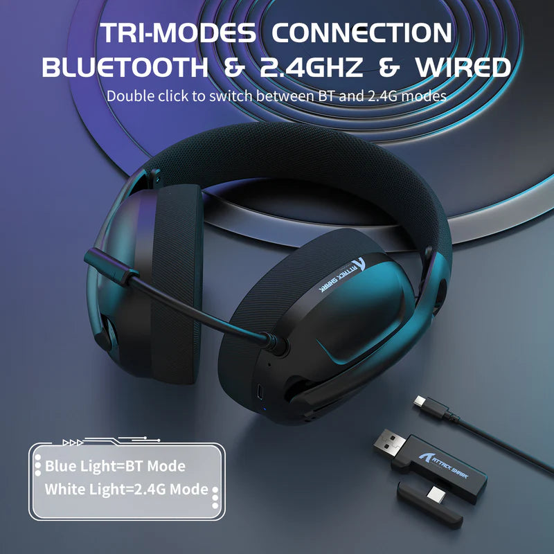 ATTACK SHARK L80 Ultra-Light Tri-Mode Gaming Headset | سماعة الألعاب ATTACK SHARK L80 فائقة الخفة ثلاثية الأوضاع