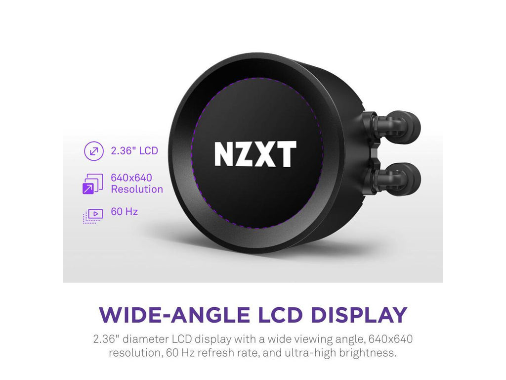 NZXT Kraken Elite RGB 280mm - RL-KR28E-B1 – RGB AIO CPU Liquid Cooler – Customizable LCD Display - 2 x F140RGB Core Fans Radiator Fans Black LGA 1700 / AM5 Compatible