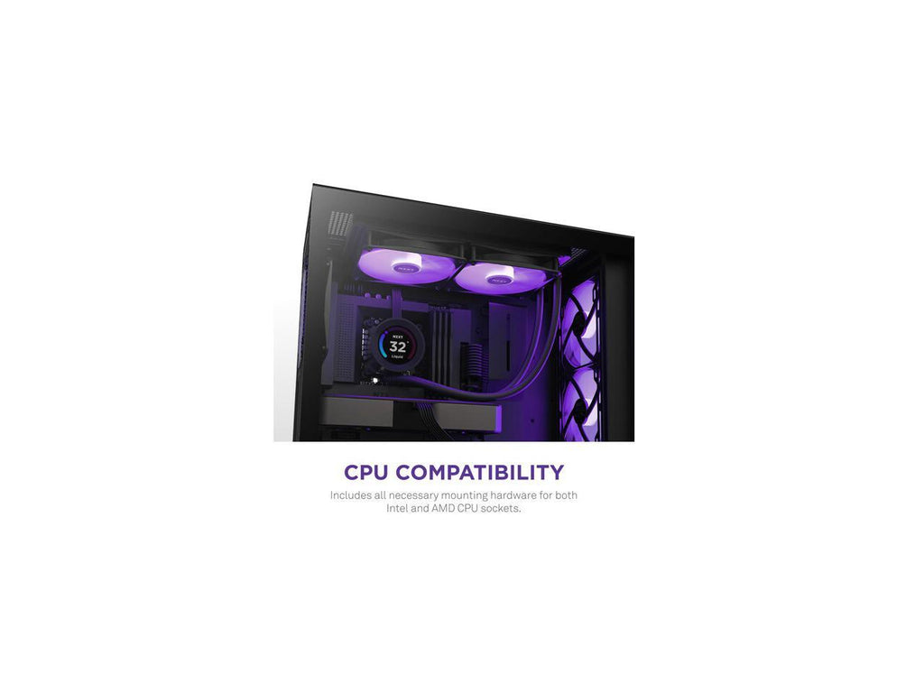 NZXT Kraken Elite RGB 280mm - RL-KR28E-B1 – RGB AIO CPU Liquid Cooler – Customizable LCD Display - 2 x F140RGB Core Fans Radiator Fans Black LGA 1700 / AM5 Compatible