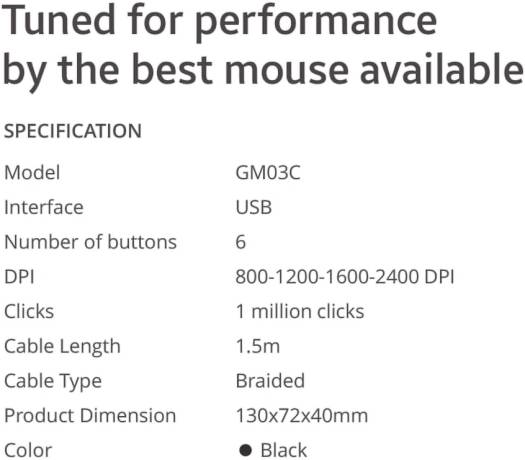 LAZOR TAP-X GM03C Professional Gaming Mouse with 4 Adjustable DPI Settings, 7-Color Changeable  /ماوس الألعاب الاحترافي LAZOR TAP-X GM03C مزود بأربعة إعدادات DPI قابلة للتعديل، وإضاءة خلفية قابلة للتغيير بسبعة ألوان، وسلك USB، أسود، بطول 1.5 متر.