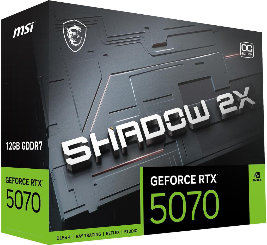 MSI SHADOW GeForce RTX 5070 12GB GDDR7 PCI Express 5.0 Graphics Card RTX 5070 12G / بطاقة رسومات MSI SHADOW GeForce RTX 5070 12GB GDDR7 PCI Express 5.0 RTX 5070 12G SHADOW 2X OC | رسومات بطاقةSHADOW 2X OC | بطاقة رسومات