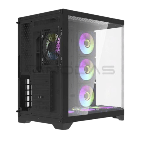 DarkFlash Aigo FT418 Pro Mid Tower Case  - Black (with 7 ARGB Fans) | علبة DarkFlash Aigo FT418 Pro متوسطة الحجم - سوداء (مع 7 مراوح ARGB)