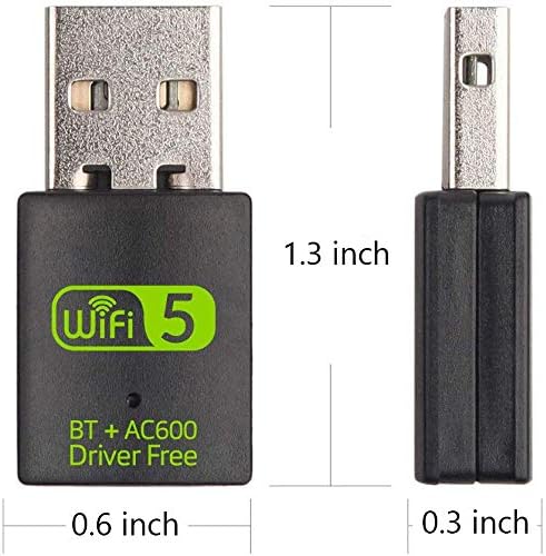 USB WiFi & Bluetooth Adapter, 600Mbps Dual Band 2.4/5Ghz, WiFi Dongle for PC