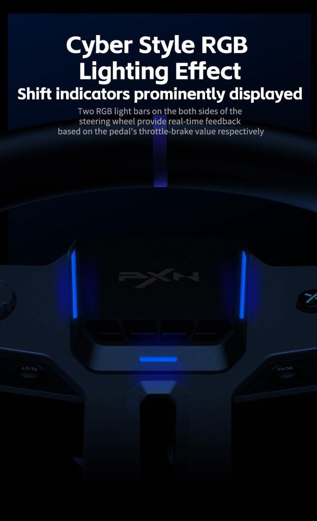 PXN V9 Gen2 gaming Racing Wheel With magnetic Pedals and Shifter 270/900° Dual-Vibration Driver free / عجلة سباق PXN V9 Gen2 للألعاب مع دواسات مغناطيسية ومغير سرعة 270/900 درجة بدون سائق مع اهتزاز مزدوج