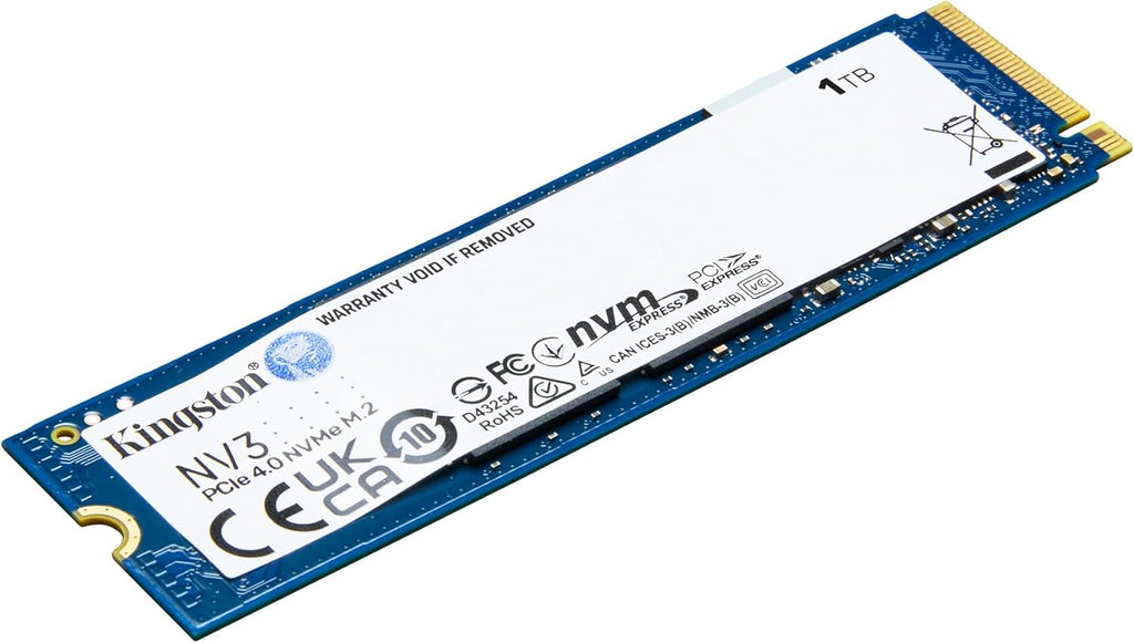 Kingston NV3 1TB PCIe 4.0 NVMe M.2 Up to 6000 MB/s  / كينجستون NV3 1 تيرابايت PCIe 4.0 NVMe M.2 بسرعة تصل إلى 6000 ميجابايت/ثانية