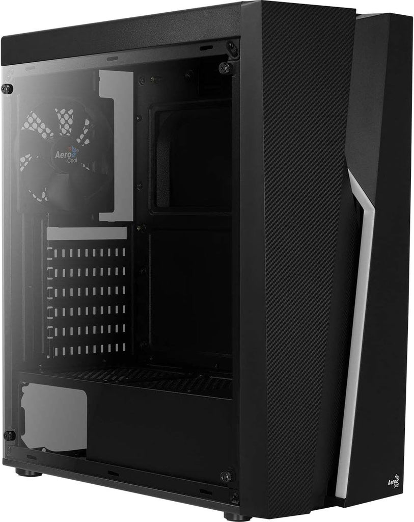 Aerocool Bolt Mid-Tower RGB PC Gaming Case, ATX, Full Acrylic Side Panel, RGB LED Strip Included, 13 Lighting Modes, 1 x 120mm Black Fan Included