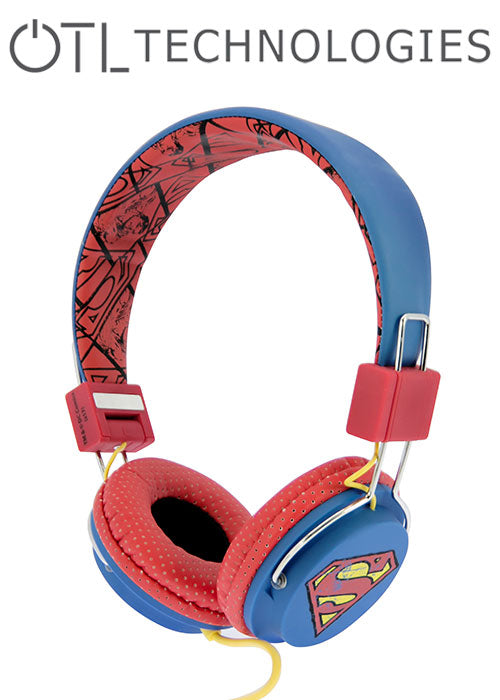 OTL Superman Vintage FOLDING Tween Headphones / سماعات رأس قابلة للطي بتصميم سوبرمان عتيق من OTL، مناسبة للمراهقين