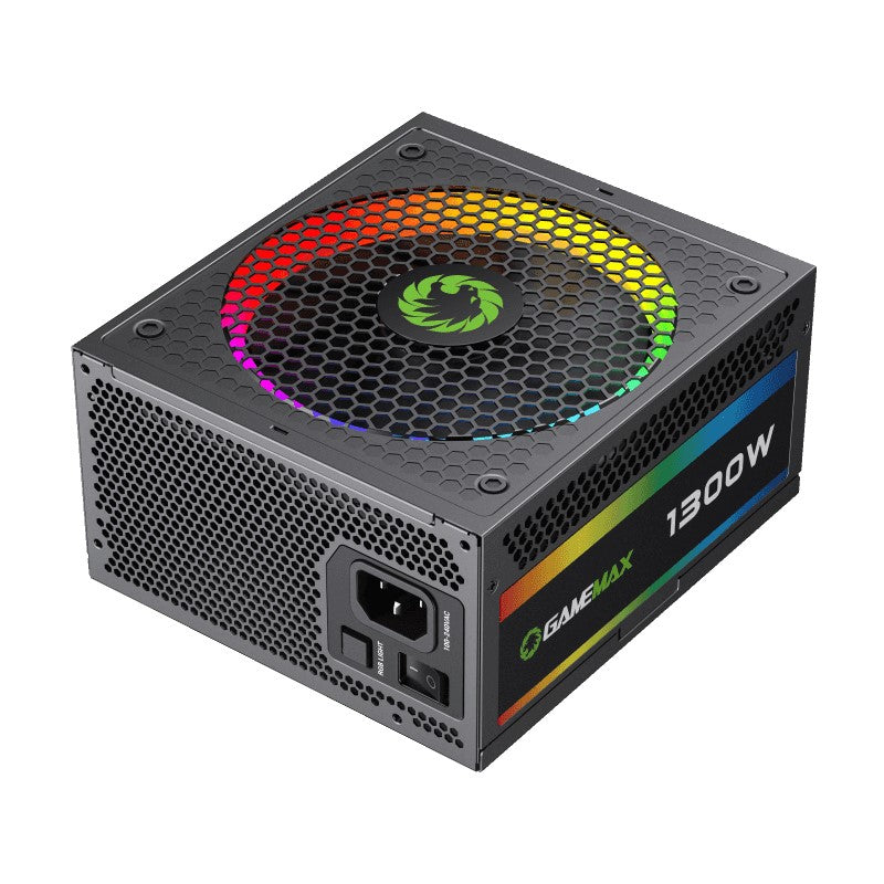 GameMax RGB-1300 (5.0) 80 Plus Platinum 1300Watt Fully Modular RGB Gaming Power Supply - Black