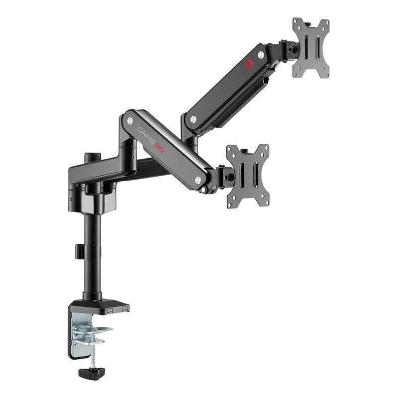 GAMEON GO-2045 Pole-Mounted Gas Spring Dual Monitor Arm, Stand And Mount For Gaming And Office Use, 17