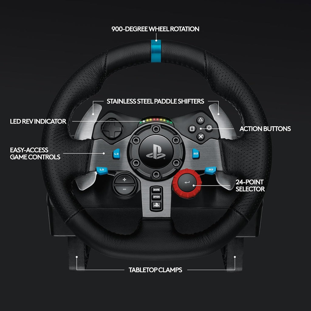 (G29+ Shifter) Logitech G29 Driving Force Racing Wheel, Floor Pedals and Logitech G Driving Force Shifter. For PS5, PS4, PC, Mac