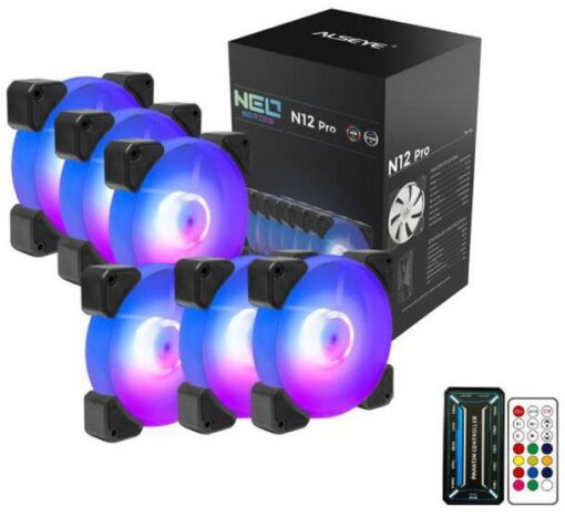 مجموعة مروحة التبريد Alseye N12 Pro RGB 6 قطع / Alseye N12 Pro RGB Cooling Fan Kit 6 pcs