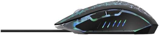 LAZOR TAP-X GM03C Professional Gaming Mouse with 4 Adjustable DPI Settings, 7-Color Changeable  /ماوس الألعاب الاحترافي LAZOR TAP-X GM03C مزود بأربعة إعدادات DPI قابلة للتعديل، وإضاءة خلفية قابلة للتغيير بسبعة ألوان، وسلك USB، أسود، بطول 1.5 متر.