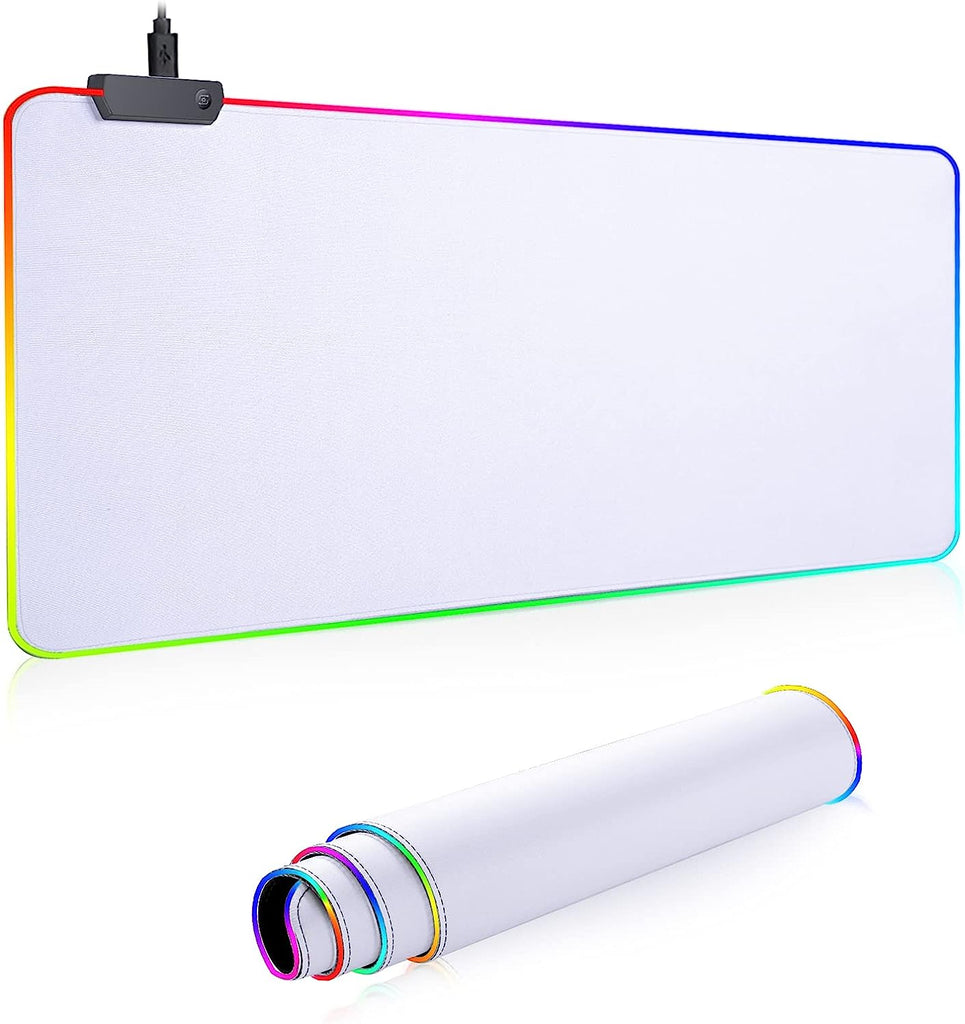 RGB Mousepad Led Mouse Pad, Large Mouse Pad,Led and Big Mouse mat(White)