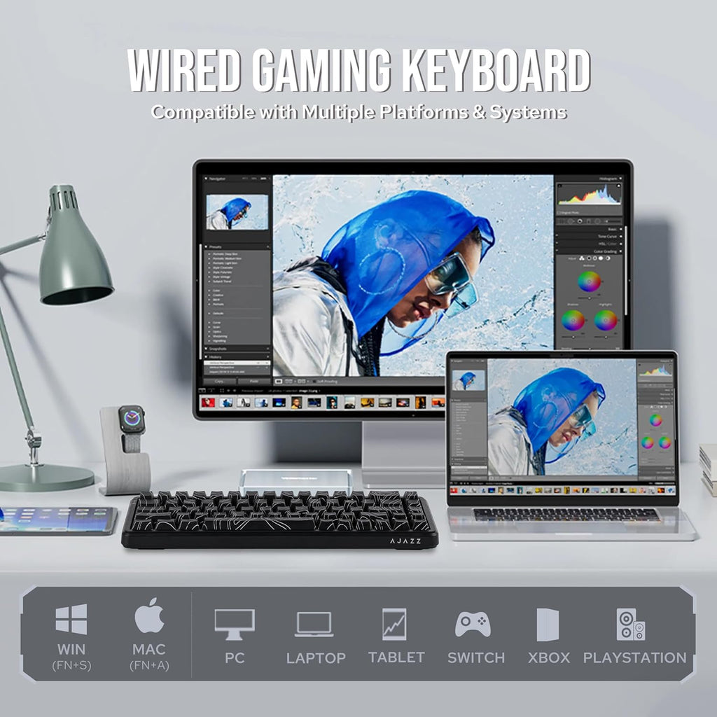 AJAZZ AK680 MAX 68% Top-mounted Mechanical Keyboard With Magnetic Switch Contour Black | لوحة مفاتيح ميكانيكية AJAZZ AK680 MAX 68% مثبتة في الأعلى مع مفتاح مغناطيسي، لون أسود