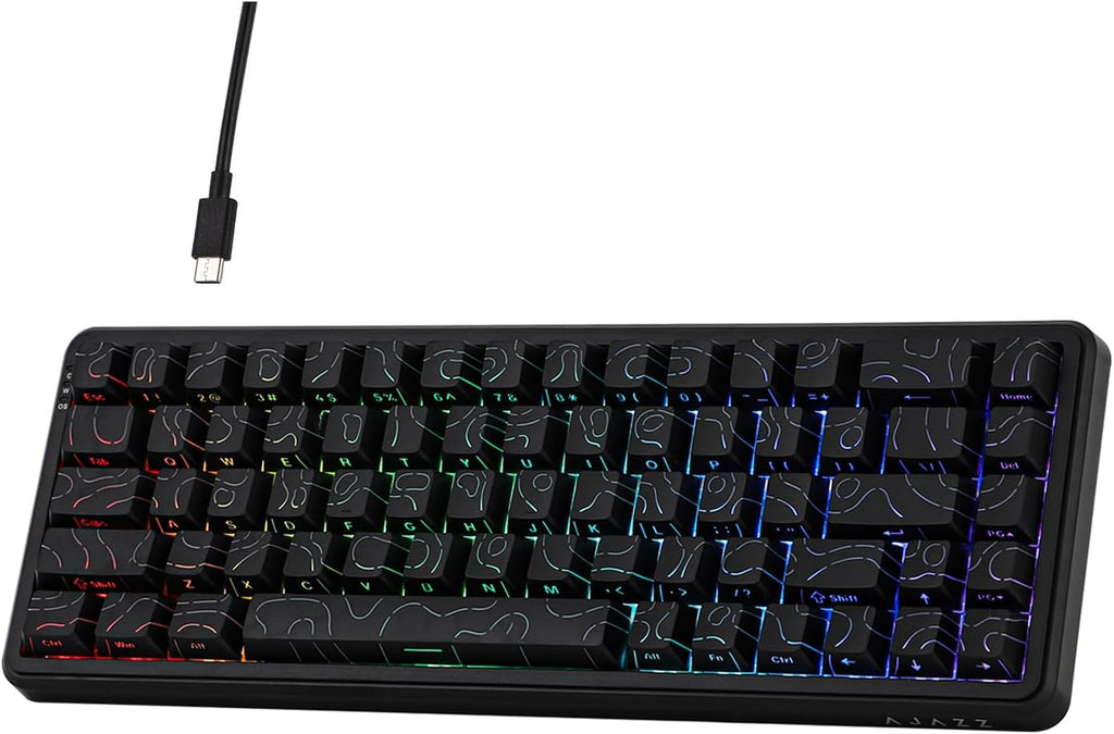 AJAZZ AK680 MAX 68% Top-mounted Mechanical Keyboard With Magnetic Switch Contour Black | لوحة مفاتيح ميكانيكية AJAZZ AK680 MAX 68% مثبتة في الأعلى مع مفتاح مغناطيسي، لون أسود