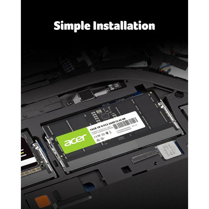 Acer 16GB DDR5 5600MHz CL46 Laptop Memory | ذاكرة كمبيوتر محمول Acer CL46 DDR5 سعة 16 جيجابايت وتردد 5600 ميجاهرتز