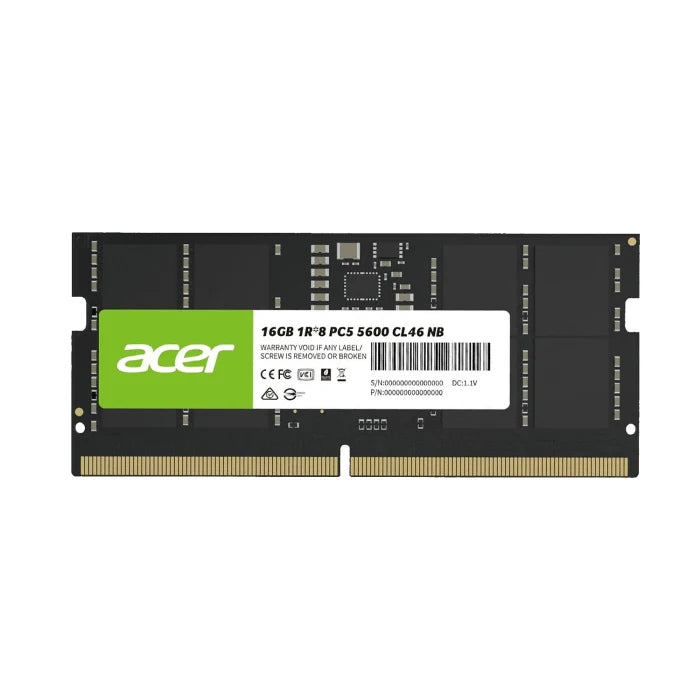 Acer 16GB DDR5 5600MHz CL46 Laptop Memory | ذاكرة كمبيوتر محمول Acer CL46 DDR5 سعة 16 جيجابايت وتردد 5600 ميجاهرتز