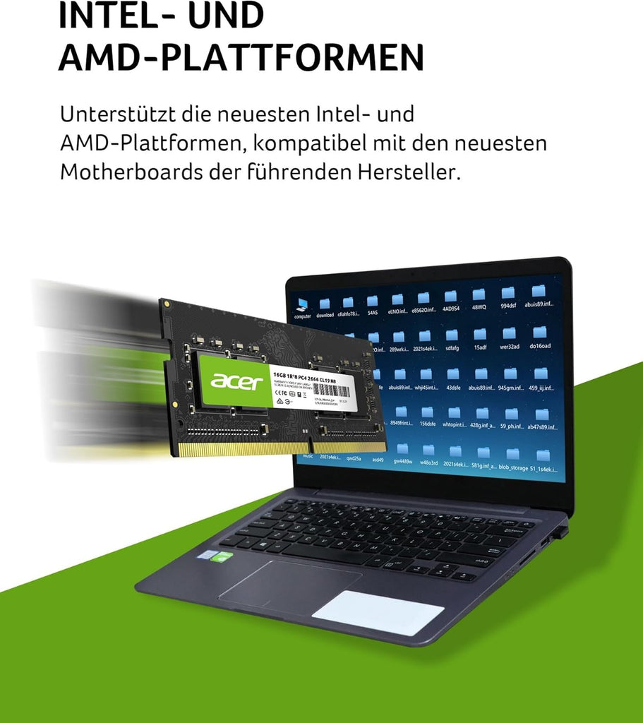 Acer SD100 16GB Single RAM 3200 MHz DDR4 CL22 1.2V Laptop Memory | ذاكرة وصول عشوائي (RAM) فردية Acer SD100 سعة 16 جيجابايت وتردد 3200 ميجاهرتز DDR4 CL22 1.2 فولت لأجهزة الكمبيوتر المحمول
