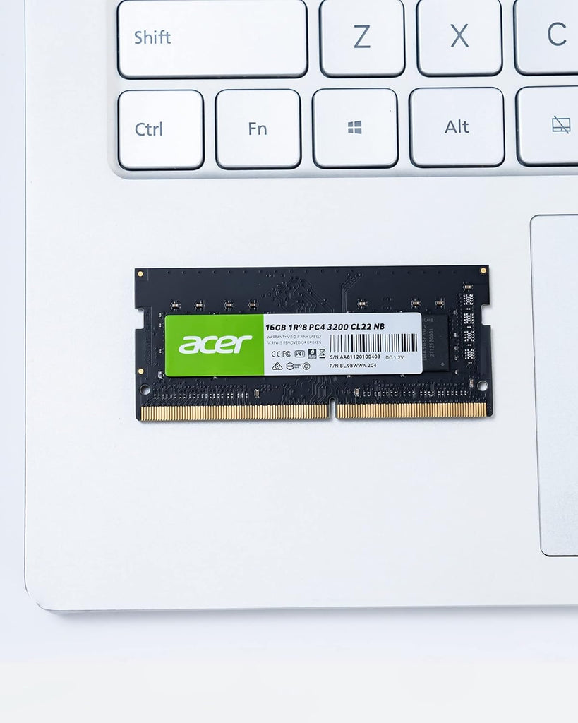Acer SD100 16GB Single RAM 3200 MHz DDR4 CL22 1.2V Laptop Memory | ذاكرة وصول عشوائي (RAM) فردية Acer SD100 سعة 16 جيجابايت وتردد 3200 ميجاهرتز DDR4 CL22 1.2 فولت لأجهزة الكمبيوتر المحمول