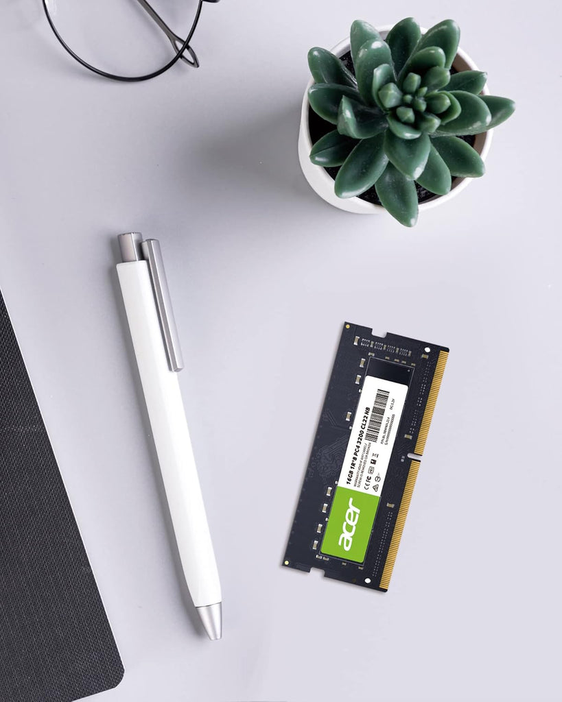 Acer SD100 16GB Single RAM 3200 MHz DDR4 CL22 1.2V Laptop Memory | ذاكرة وصول عشوائي (RAM) فردية Acer SD100 سعة 16 جيجابايت وتردد 3200 ميجاهرتز DDR4 CL22 1.2 فولت لأجهزة الكمبيوتر المحمول
