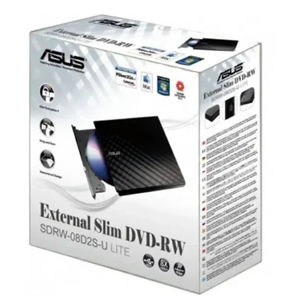 Asus External USB DVDRW Drive | محرك أقراص DVD-RW خارجي من أسوس يعمل بمنفذ USB