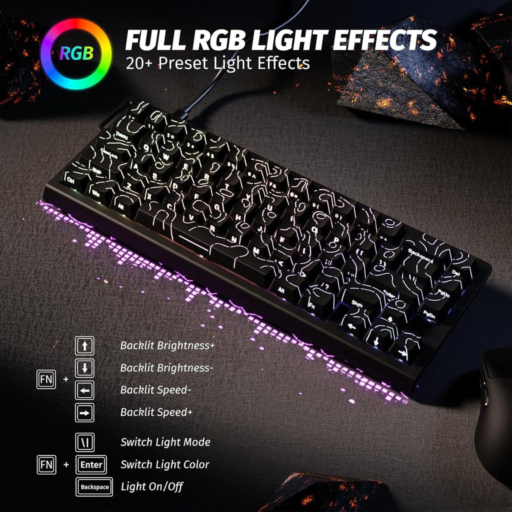 ATTACK SHARK X68 HE Rapid Trigger Keyboard Magnetic Switch| مفتاح مغناطيسي للوحة المفاتيح ATTACK SHARK X68 HE سريع التشغيل