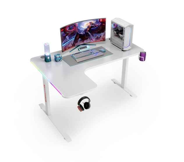 Corner Gaming Table RGB white