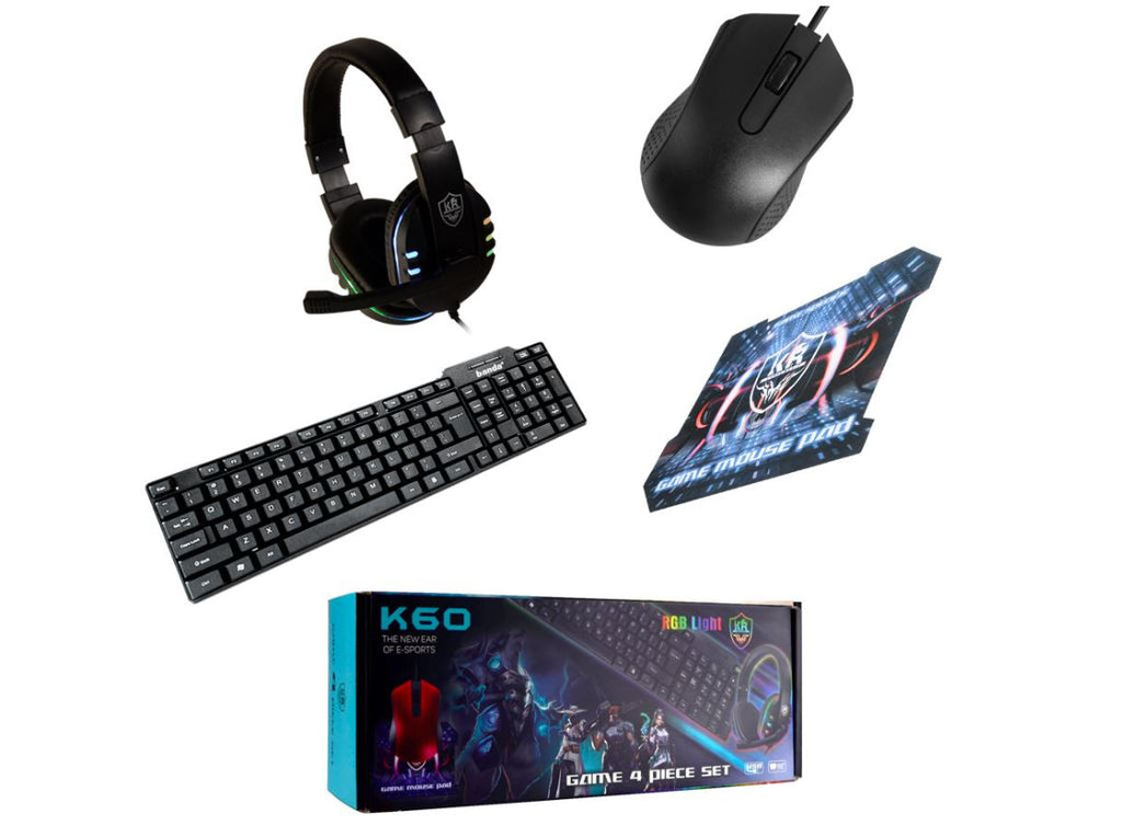 DW K60 Gaming Combo 4 Piece Set Compatible With PS4,Xbox One,Pc