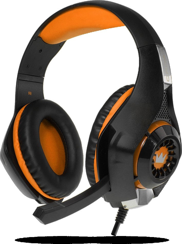 Crown Micro Gaming Headset - Black/Orange | CMGH-102T | سماعة رأس للألعاب من كراون مايكرو - أسود/برتقالي | CMGH-102T