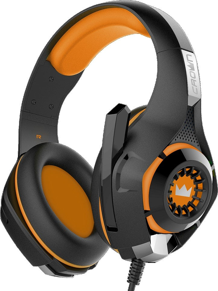 Crown Micro Gaming Headset - Black/Orange | CMGH-102T | سماعة رأس للألعاب من كراون مايكرو - أسود/برتقالي | CMGH-102T