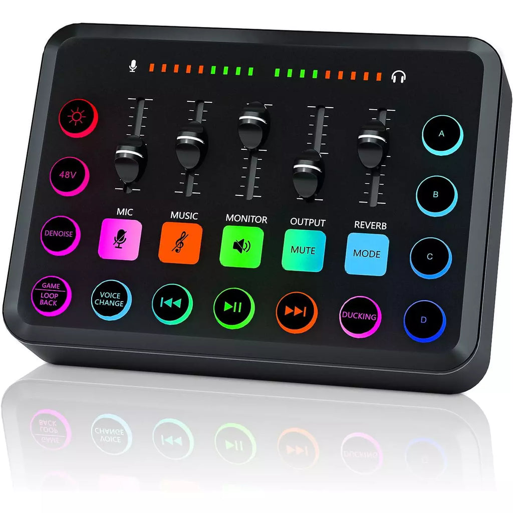 F11 Gaming Audio Mixer Interface, 48V Phantom Power, Voice Change | واجهة خلاط صوت للألعاب F11، طاقة فانتوم 48 فولت، تغيير الصوت