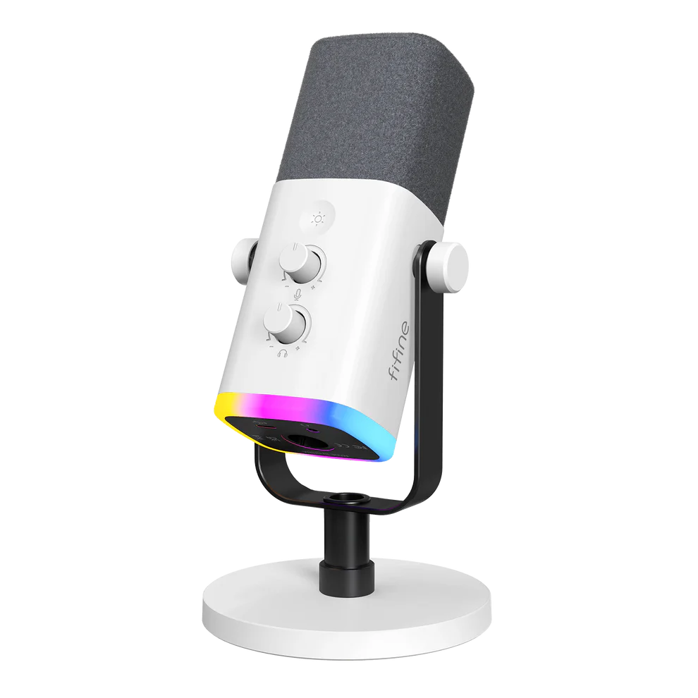 FIFINE AmpliGame AM8 USB/XLR Dynamic Microphone with RGB|ميكروفون FIFINE AmpliGame AM8 الديناميكي USB/XLR مع إضاءة RGB