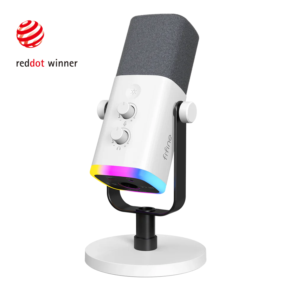 FIFINE AmpliGame AM8 USB/XLR Dynamic Microphone with RGB|ميكروفون FIFINE AmpliGame AM8 الديناميكي USB/XLR مع إضاءة RGB