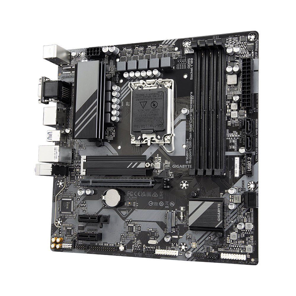 GIGABYTE B760M DS3H AX LGA 1700 Intel B760 M-ATX Motherboard with DDR5, 2* M.2, PCIe 4.0, USB 3.2 Gen 2 Type-C, 2.5GbE LAN, Q-Flash Plus, PCIe EZ-Latch