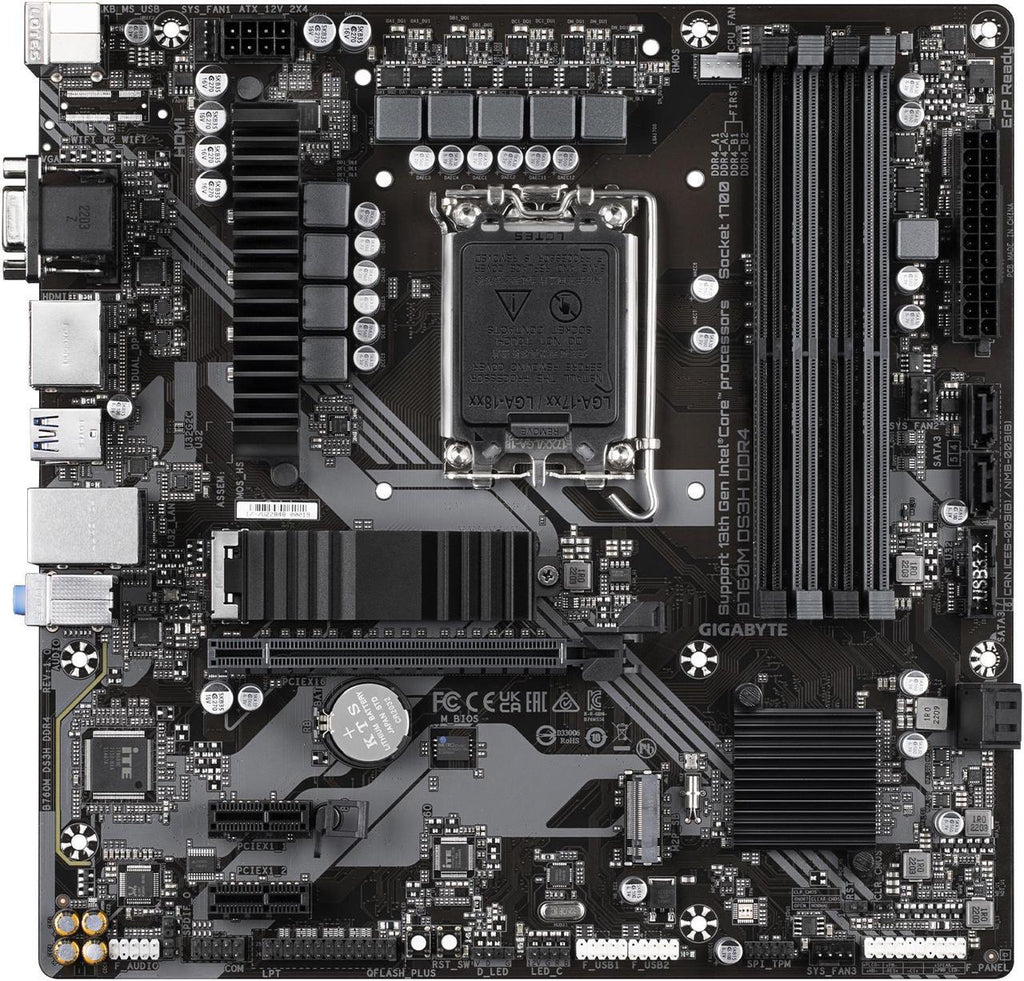 GIGABYTE B760M DS3H DDR4 LGA 1700 Intel B760 M-ATX Motherboard with DDR4| لوحة أم  مع DDR4