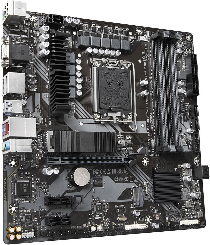 GIGABYTE B760M DS3H DDR4 LGA 1700 Intel B760 M-ATX Motherboard with DDR4| لوحة أم  مع DDR4