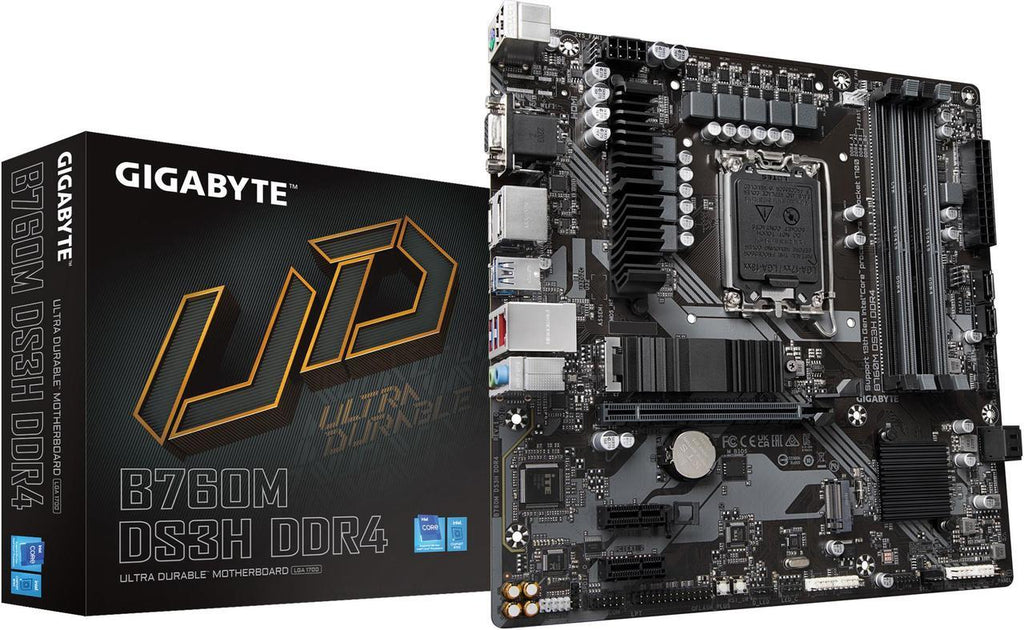 GIGABYTE B760M DS3H DDR4 LGA 1700 Intel B760 M-ATX Motherboard with DDR4| لوحة أم  مع DDR4