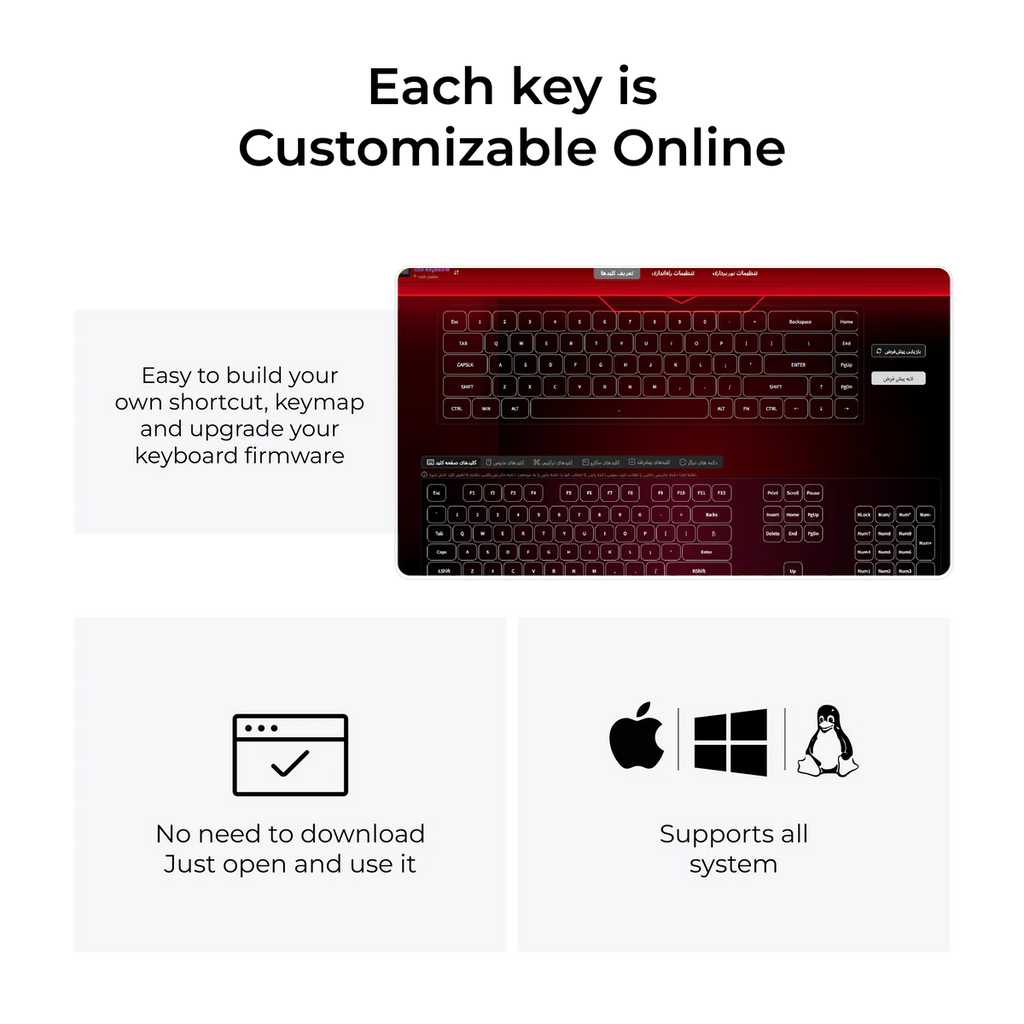 GAMEON MAGPRO Series GOMG1K8-RS 60% Magnetic Mechanical Wired Gaming Keyboard with Customization Software & Wrist Band, Pink Switch - English/Arabic. لوحة مفاتيح ألعاب ميكانيكية مغناطيسية سلكية مع برنامج تخصيص وحزام معصم، مفاتيح وردية - الإنجليزية/العربية