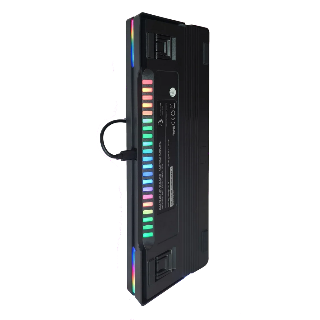 GAMEON AEROX Series GOMK160-RS 60% RGB Mechanical Wired Gaming Keyboard, Red Switch - English/Arabic. لوحة مفاتيح ميكانيكية سلكية للألعاب، بمفاتيح حمراء - الإنجليزية/العربية