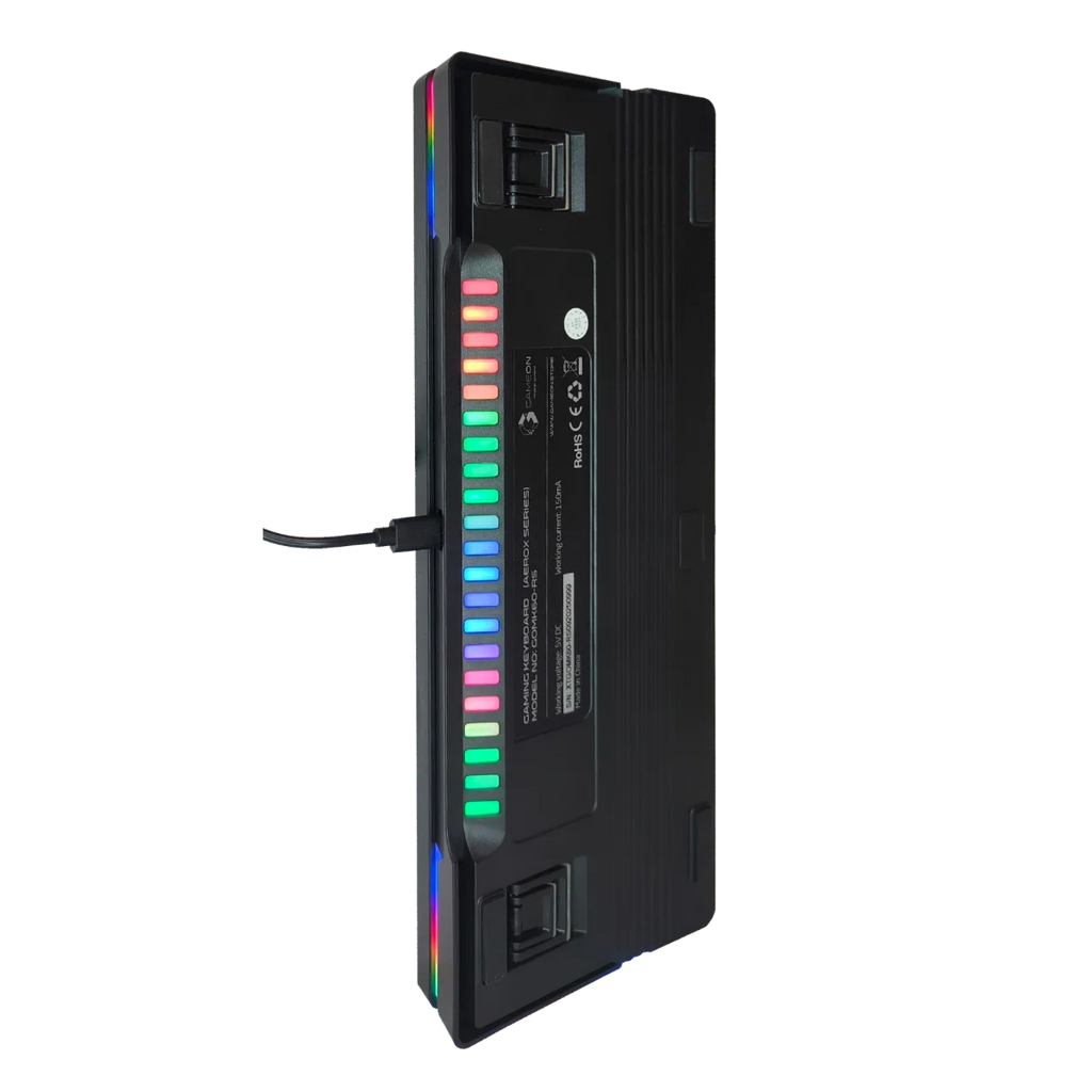 GAMEON AEROX Series GOMK60-RS 60% RGB Mechanical Wired Gaming Keyboard, Red Switch - English/Arabic . لوحة مفاتيح ألعاب ميكانيكية سلكية بإضاءة RGB بنسبة 60%، بمفاتيح حمراء - الإنجليزية/العربية