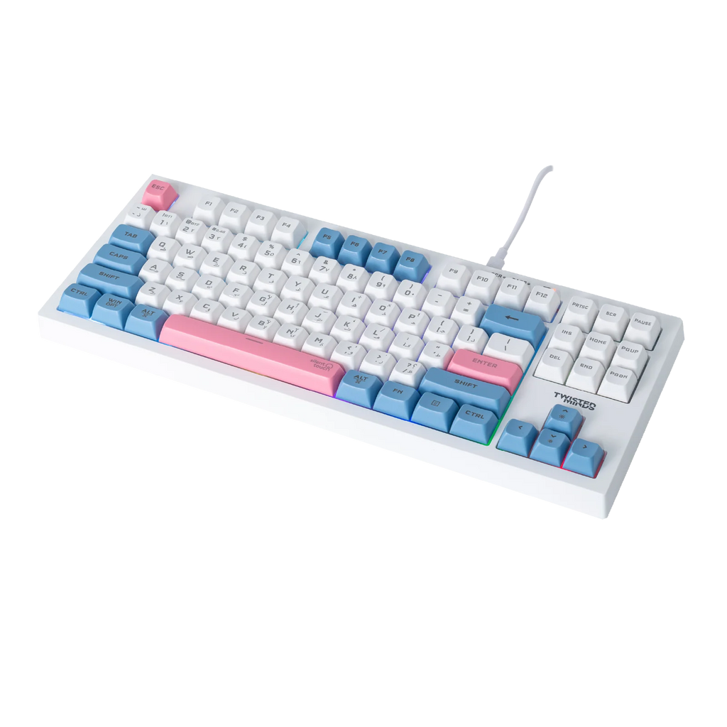 Gaming Spectrum Pro Series 75% Compact Size 87 keys Wireless Membrane Keyboard - (English / Arabic) Layout -Twisted Minds TM-MK75-WL | لوحة مفاتيح لاسلكية غشائية (Membrane) من سلسلة Spectrum Pro - حجم مدمج (75%)، 87 مفتاحاً - تخطيط (إنجليزي / عربي) -