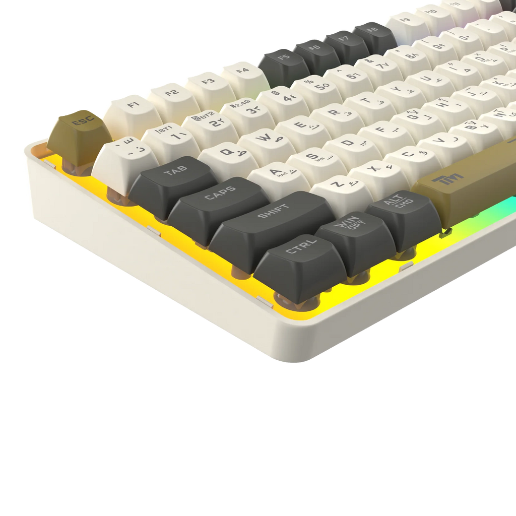 Gaming Keyboard 75% Compact Size 80 Keys Wireless Membrane Keyboard (English / Arabic) Layout - Twisted MindsTM-MK75-WLPRO | لوحة مفاتيح للألعاب  - حجم مدمج بنسبة 75% (80 مفتاحاً) - لوحة مفاتيح لاسلكية بتقنية الغشاء  - تخطيط (إنجليزي / عربي) -