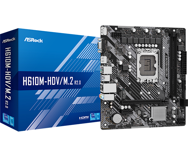 Asrock H610M-HDV/M.2 R2.0 - 12,13 and 14th Gen Mother Board