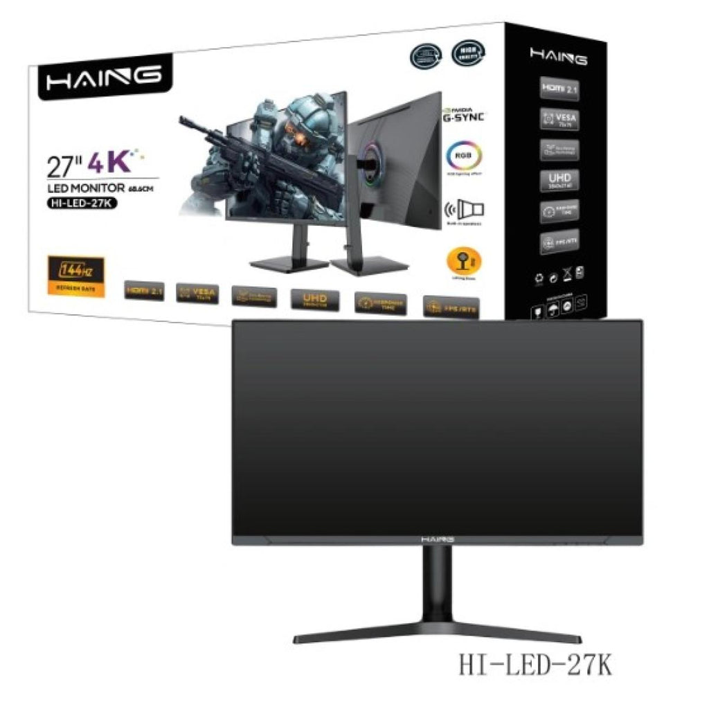 HAING HI-LED-27K 144Hz 27 inch 4K Gaming Monitor / شاشة ألعاب HAING HI-LED-27K 144 هرتز مقاس 27 بوصة بدقة 4K