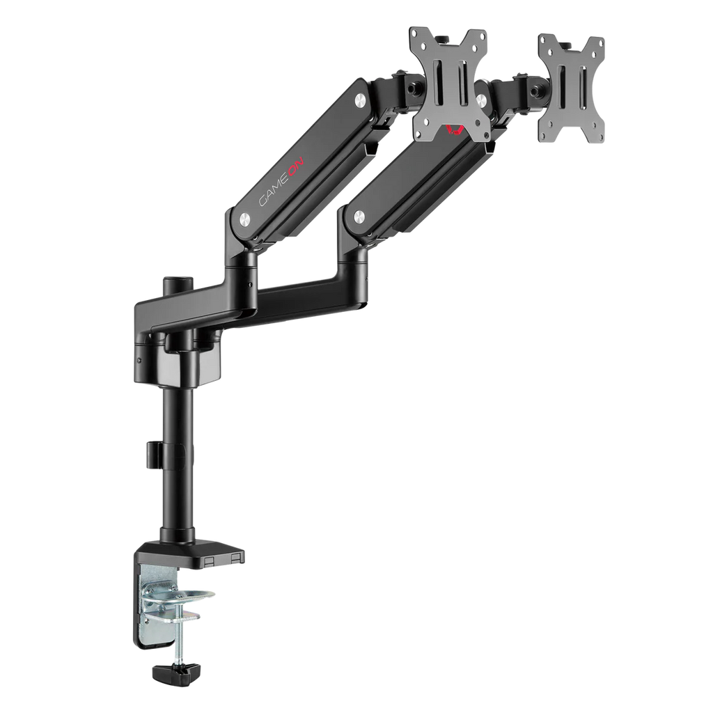 GAMEON GO-2045 Pole-Mounted Spring-Assisted Dual Monitor Arm, 17